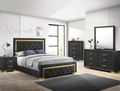 BLACK AND GOLD QUEEN BEDROOM SET (FLOOR SAMPLE SALE)