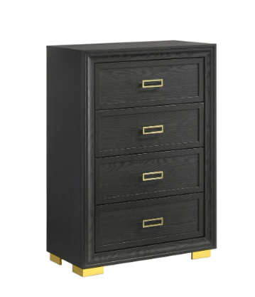 BLACK AND GOLD QUEEN BEDROOM SET (FLOOR SAMPLE SALE)