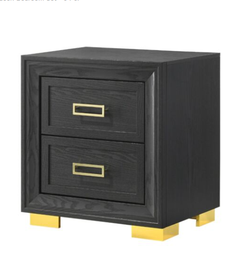 BLACK AND GOLD QUEEN BEDROOM SET (FLOOR SAMPLE SALE)