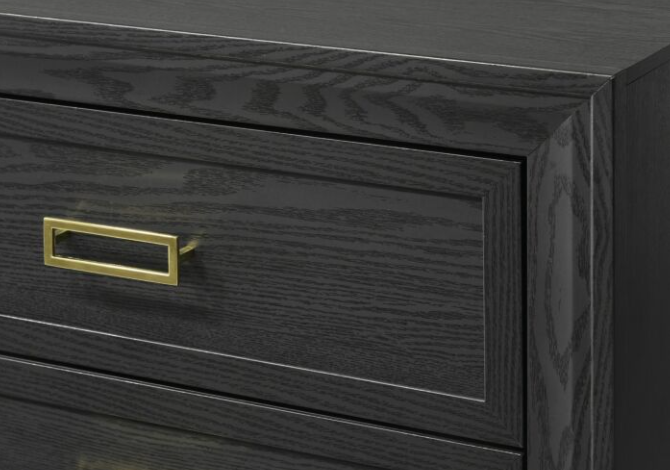 BLACK AND GOLD QUEEN BEDROOM SET (FLOOR SAMPLE SALE)
