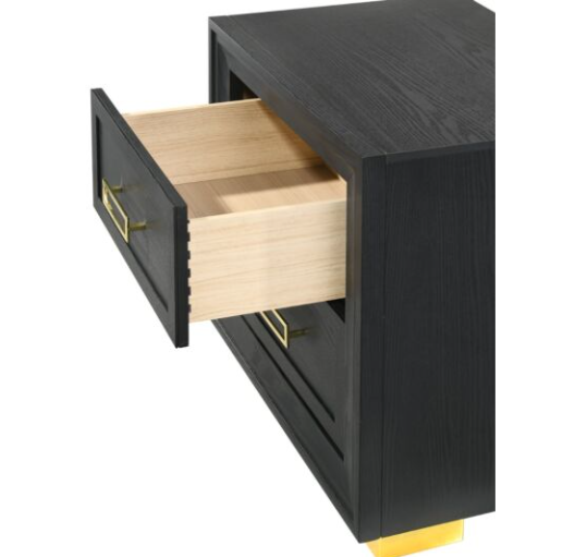 BLACK AND GOLD QUEEN BEDROOM SET (FLOOR SAMPLE SALE)