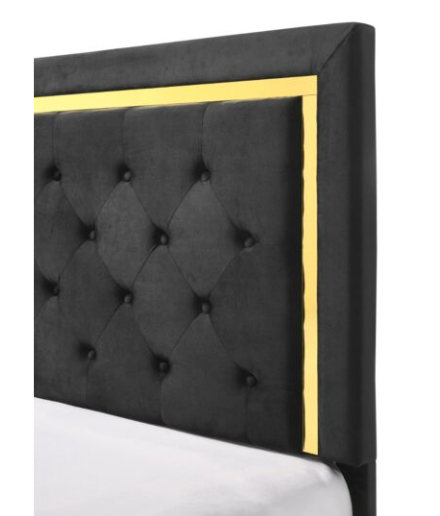 BLACK AND GOLD QUEEN BEDROOM SET (FLOOR SAMPLE SALE)