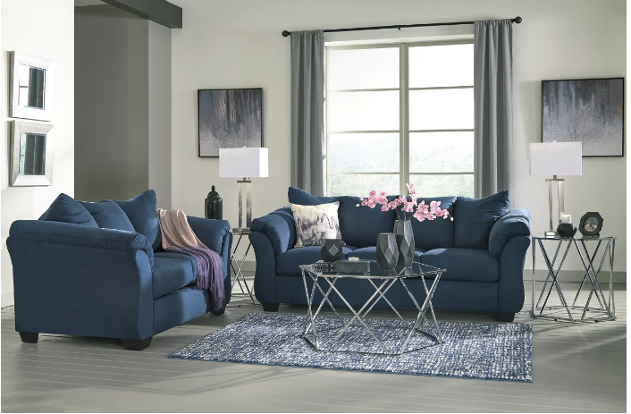 BLUE SOFA & LOVESEAT (SUPER SALE) FLOOR SAMPLE