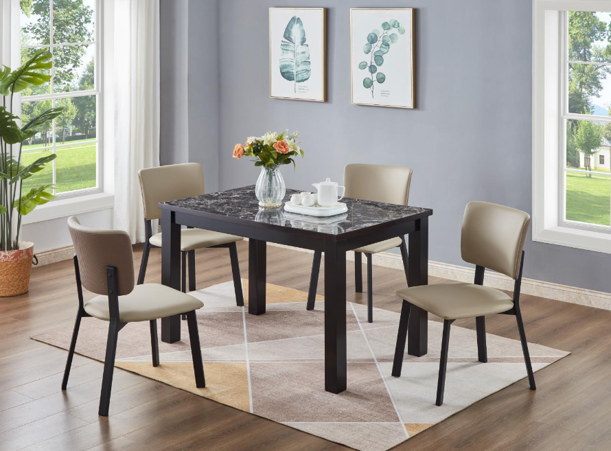 WHITE ESPRESSO COLOR 5PC DINETTE SET (FLOOR SAMPLE SALE )