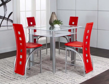 Load image into Gallery viewer, Valencia Counter Height Table with 4 Red chairs
