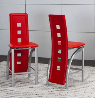 Valencia Counter Height Table with 4 Red chairs