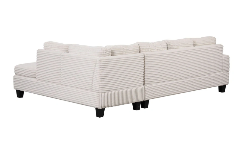 COZY- BEIGE SECTIONAL WITH OTTOMAN