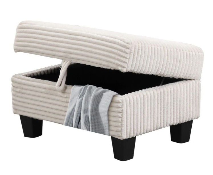 COZY- BEIGE SECTIONAL WITH OTTOMAN