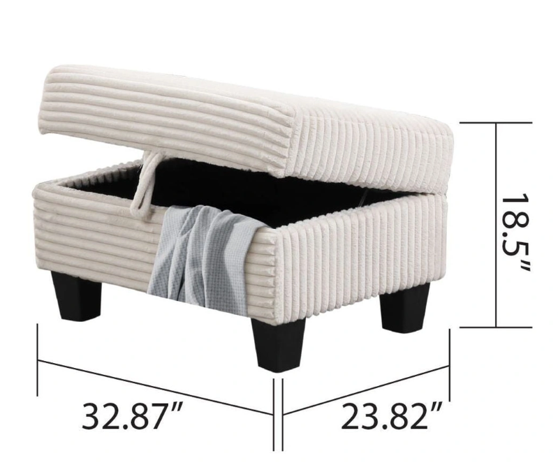 COZY- BEIGE SECTIONAL WITH OTTOMAN
