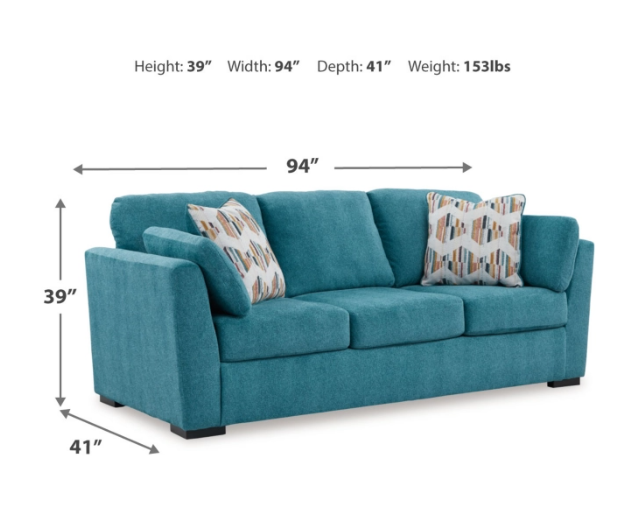 TURQUOISE SOFA AND LOVESEAT FLOOR SAMPLE SALE