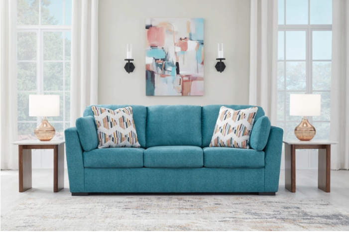 TURQUOISE SOFA AND LOVESEAT FLOOR SAMPLE SALE