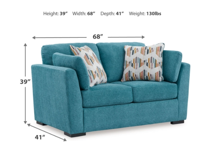 TURQUOISE SOFA AND LOVESEAT FLOOR SAMPLE SALE