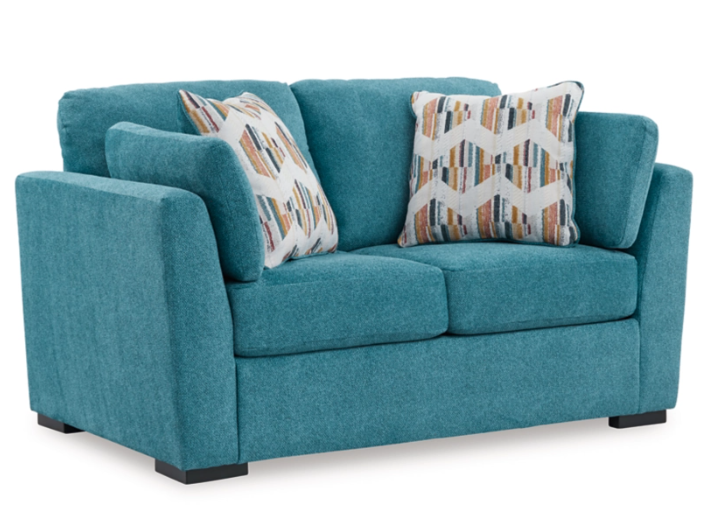 TURQUOISE SOFA AND LOVESEAT FLOOR SAMPLE SALE
