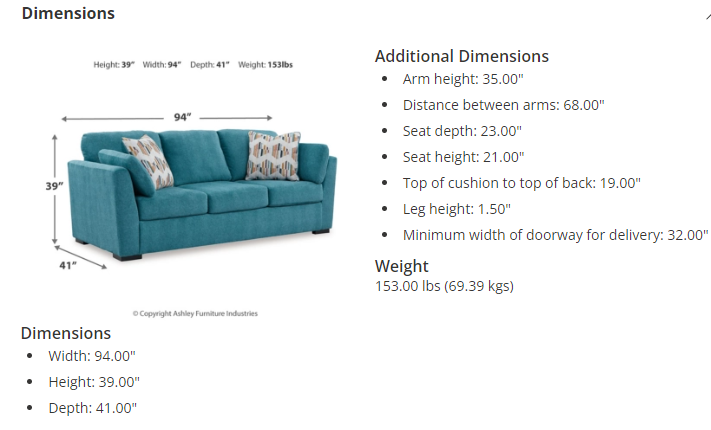 TURQUOISE SOFA AND LOVESEAT FLOOR SAMPLE SALE