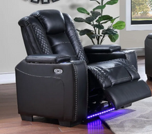 Load image into Gallery viewer, Black Leather Power Reclining Sofa, Loveseat
