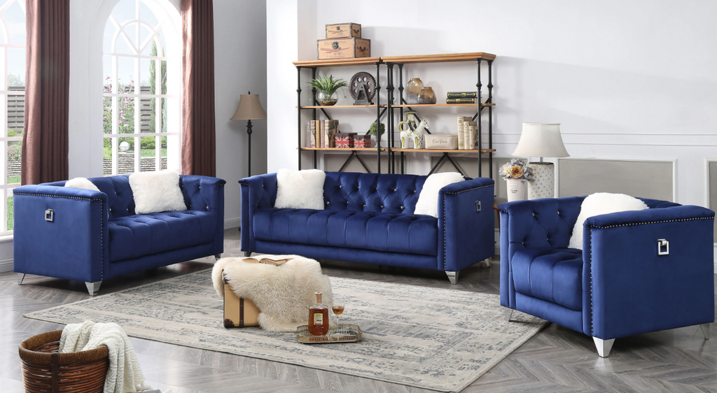 RUSSEL SOFA AND LOVESEAT BLUE (FLOOR SAMPLE SALE)