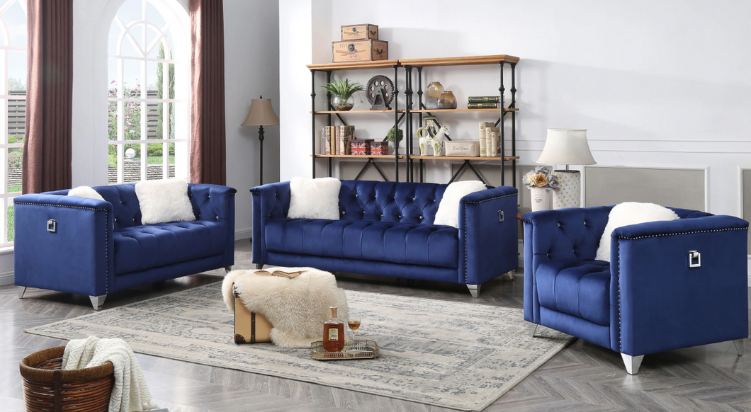 RUSSEL SOFA AND LOVESEAT BLUE (FLOOR SAMPLE SALE)