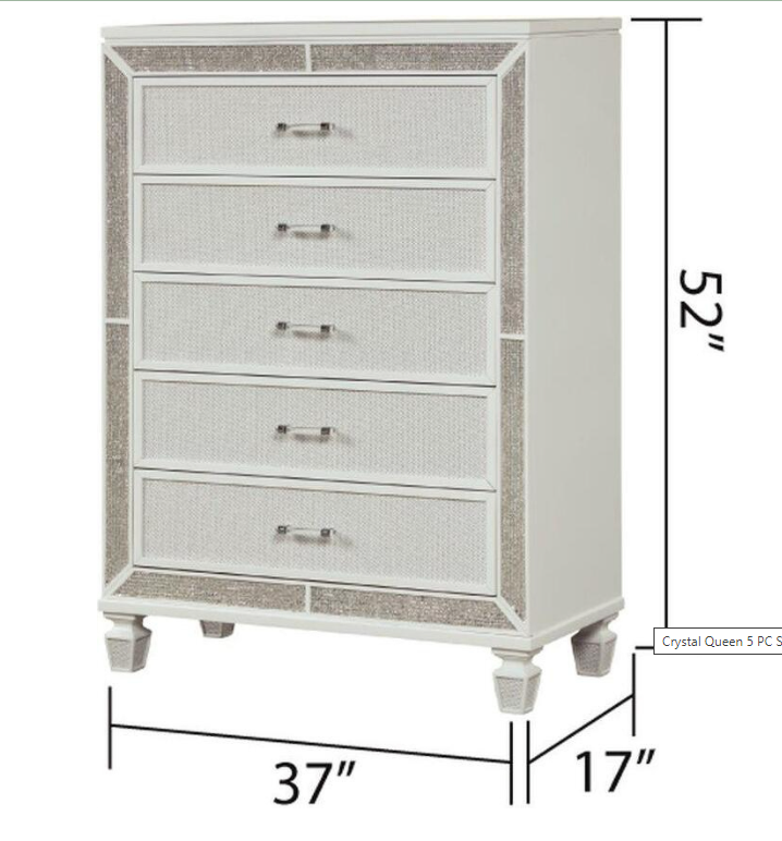 THE SILVER CRYSTAL 5PC QUEEN BEDROOM SET (SPECIAL OFFER)