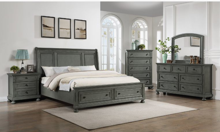 RUSTIC GRAY JACKSON 5 PC QUEEN BEDROOM SET