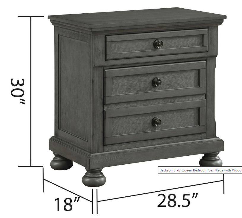 RUSTIC GRAY JACKSON 5 PC QUEEN BEDROOM SET