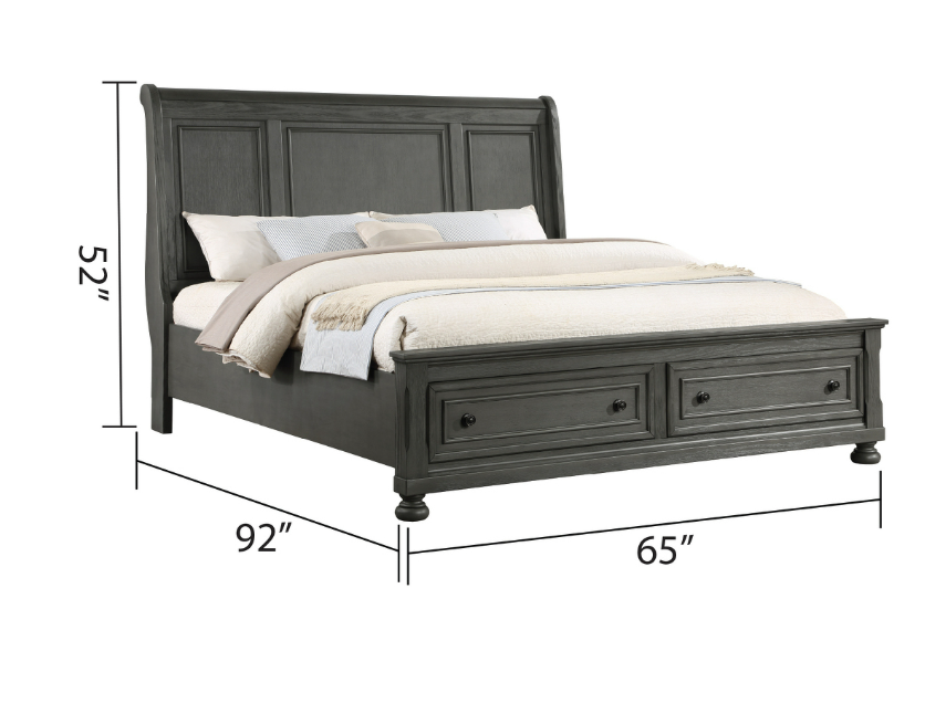 RUSTIC GRAY JACKSON 5 PC QUEEN BEDROOM SET