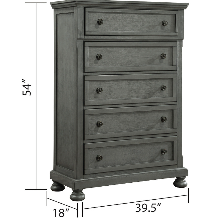 RUSTIC GRAY JACKSON 5 PC QUEEN BEDROOM SET