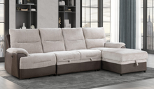 Load image into Gallery viewer, BEIGE/BROWN SECTIONAL POWER RECLINER
