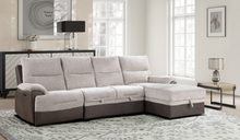 Load image into Gallery viewer, BEIGE/BROWN SECTIONAL POWER RECLINER
