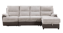 Load image into Gallery viewer, BEIGE/BROWN SECTIONAL POWER RECLINER
