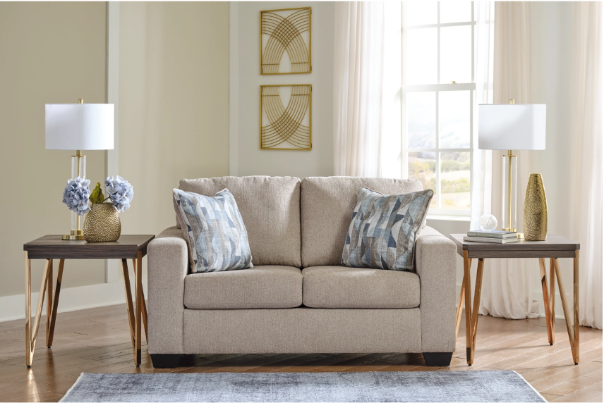 PARCHMENT COLOR SOFA AND LOVESEAT
