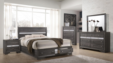 Load image into Gallery viewer, Elegant Gray Bedroom Set with Silver Accents 5PCS
