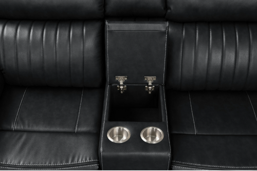 Avia Recliner Sectional Sofa In Black(Floor Sample Sale )
