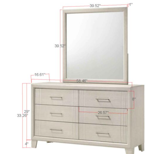 Charlie White Bedroom set 5 pcs