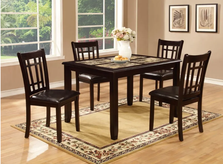 WOODEN DARK CHERRY COUNTER TABLE SET