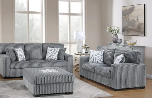 CORDUROY SOFA AND LOVESEAT GRAY – IKASA Furniture & Mattress CORDUROY SOFA AND LOVESEAT GRAY – IKASA Furniture & Mattress