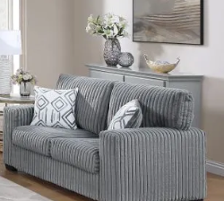 CORDUROY SOFA AND LOVESEAT GRAY