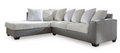 White Court 2-Piece Sectional with Chaise