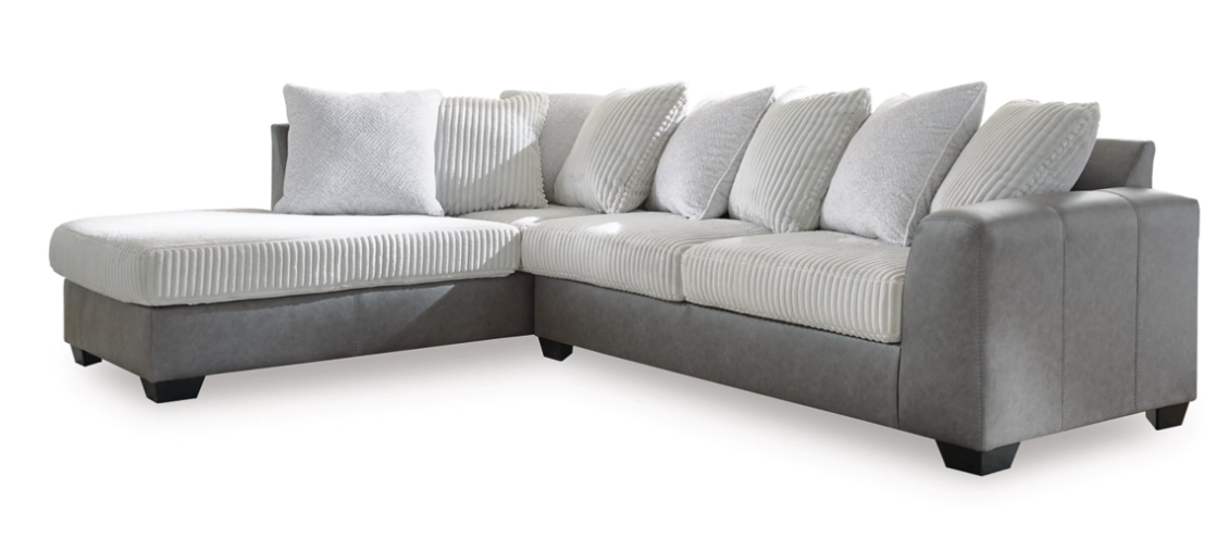 White Court 2-Piece Sectional with Chaise