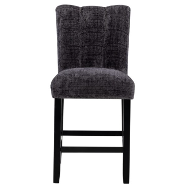 Modern 5-Piece Bar Dining Set – Faux Marble Tabletop with Dark Grey Upholstered Stools