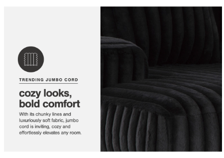 Black Corduroy Sectional