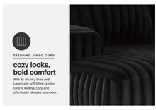 Load image into Gallery viewer, Black Corduroy Sectional
