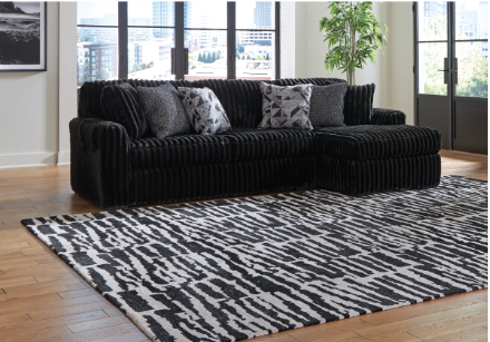 Black Corduroy Sectional