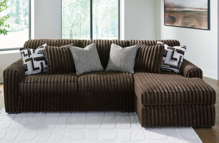 Brown Corduroy Sectional
