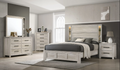 Modern Gray Wash Bedroom Set with LED Headboard