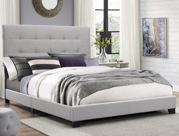 Erin Grey Upholstered Twin Bed