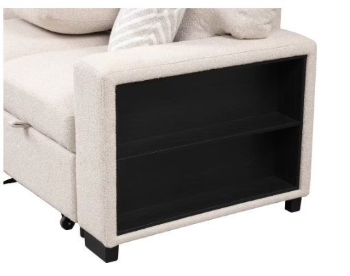 Modern Pinto Reversible Sleeper Sectional with Storage