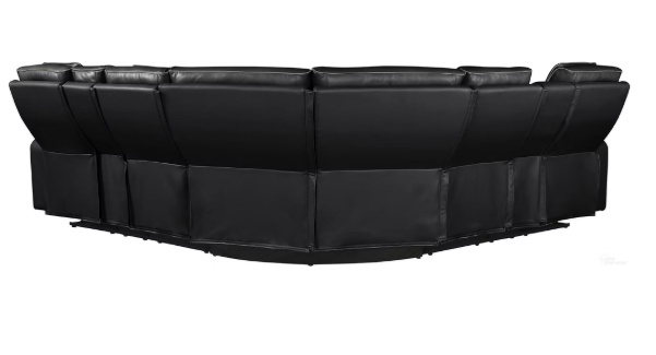 Forturner Black Ultimate Home Theater Power Reclining Sectional Sofa