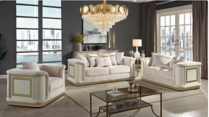 BONA 2 PCS SET SOFA & LOVESEAT BEIGE