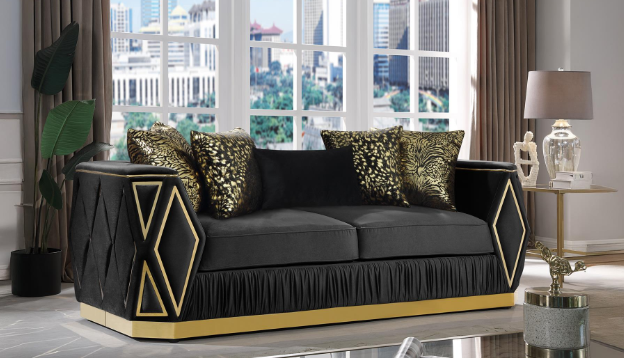 CAVALLI 2 PCS SET SOFA & LOVESEAT BLACK