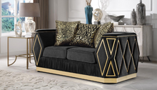 Load image into Gallery viewer, CAVALLI 2 PCS SET SOFA &amp; LOVESEAT BLACK

